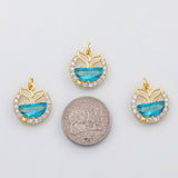 18K Gold PVD Whale tail ocean beach charm - Tarnish Resistant