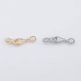 18K Gold pvd Hook eye clasp closure finding - Tarnish Resistant