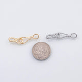 18K Gold PVD Hook eye clasp closure finding - Tarnish Resistant