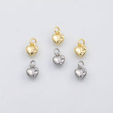 18K Gold PVD Heart Flower charm - Tarnish Resistant