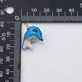 18K Gold PVD Dolphin charm ceramic - Tarnish Resistant