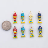 18K Gold PVD fish charm with flexible spine - Tarnish Resistant