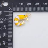 18K Gold PVD Shrimp charm enamel charm - Tarnish Resistant