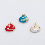18K Gold PVD Shell charm enamel charm - Tarnish Resistant