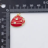 18K Gold PVD Shell charm enamel charm - Tarnish Resistant