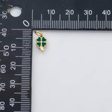 18K Gold PVD Clover charm enamel charm - Tarnish Resistant