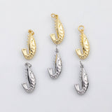 18K Gold PVD Shrimp prawn charm bait fishing charm - Tarnish Resistant