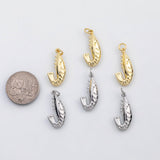 18K Gold PVD Shrimp prawn charm bait fishing charm - Tarnish Resistant