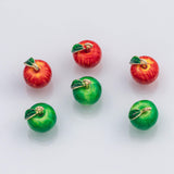 18K Gold PVD Apple charm enamel fruit charm - Tarnish Resistant