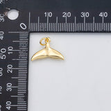 18K Gold PVD Whale tail dolphin tail charm - Tarnish Resistant