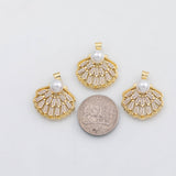18K Gold PVD Sea shell scallop ocean oyster shell charm - Tarnish Resistant