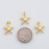 18K Gold PVD Starfish charm - Tarnish Resistant