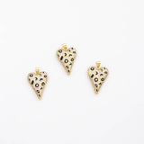 18K Gold PVD Heart leopard skin charm - Tarnish Resistant