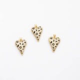 18K Gold pvd Heart leopard skin charm - Tarnish Resistant