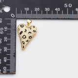 18K Gold PVD Heart leopard skin charm - Tarnish Resistant