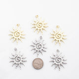 18K Gold PVD Sun charm - Tarnish Resistant