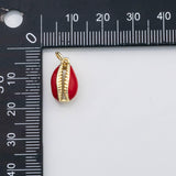 18K Gold PVD Puka shell charm enamel charm - Tarnish Resistant
