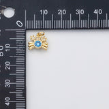 18K Gold PVD Crab charm blue opal - Tarnish Resistant