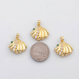 18K Gold PVD Sea shell scallop clam charm - Tarnish Resistant