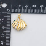 18K Gold PVD Sea shell scallop clam charm - Tarnish Resistant