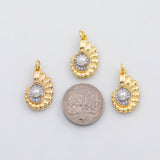 18K Gold PVD Sea shell nautilus charm - Tarnish Resistant