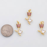 18K Gold pvd Flower rose charm - Tarnish Resistant