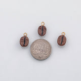 18K Gold PVD Coffee bean charm enamel Charm Charm s Charms - Tarnish Resistant
