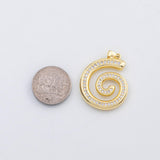 18K Gold PVD Sea Shell Spiral Charm Charm s Charms - Tarnish Resistant