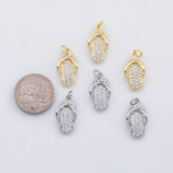 18K Gold PVD Sals Flip Flop Charm Charm s Charms - Tarnish Resistant