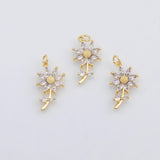 18K Gold PVD Flower charm Charm s Charms - Tarnish Resistant