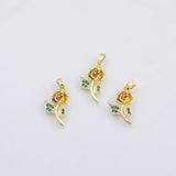 18K Gold pvd Flower charm Charm s Charms - Tarnish Resistant
