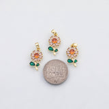 18K Gold PVD Flower charm Charm s Charms - Tarnish Resistant