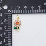 18K Gold PVD Flower charm Charm s Charms - Tarnish Resistant
