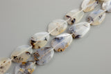 Natural Freeform Faceted Oval Agate Slab Beads - 16" Strand (Approximately 8 Beads) - 40mm -3 Colors- Semi-Precious Gemstone Gemstone Beads