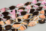 Pufft Oval Agate Beads - 16"- 2 colors-25x39mm- Semi-Precious Gemstone