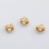 18K Gold PVD Sea shell clam shell oyster shell with pearl Charm ocean beach charms s - Tarnish Resistant