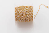 Gold Filled Enamel Chain - 2.0mm Dapped Chain - 14/20 or Sterling Silver Enamel Chains - By the Foot