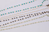 PATTERN Spacing Gold Filled Enamel Chain - 1.5mm Chain - 14/20 Gold Filled Enamel Chains - By the Foot