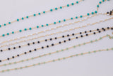 PATTERN Spacing Gold Filled Enamel Chain - 1.5mm Chain - 14/20 Gold Filled Enamel Chains - By the Foot