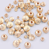 50pcs Gold Silver PVD Ion Plated Twist Corrugated Beads High Quality Tarnish Resistant