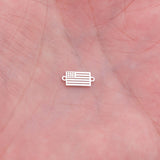 American Flag Connector USA Flag 4th of July - 14Kt Gold Filled or Sterling Silver - Permanent Jewelry Supply PJ Connectors Four of July