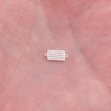 American Flag Connector USA Flag 4th of July - 14Kt Gold Filled or Sterling Silver - Permanent Jewelry Supply PJ Connectors Four of July