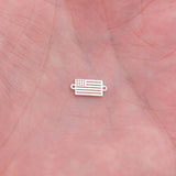American Flag Connector USA Flag 4th of July - 14Kt Gold Filled or Sterling Silver - Permanent Jewelry Supply PJ Connectors Four of July