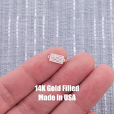 American Flag Connector USA Flag 4th of July - 14Kt Gold Filled or Sterling Silver - Permanent Jewelry Supply PJ Connectors Four of July