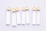 NATURAL Selenite Freeform Stick Pendant Approx. 10x60mm 2 inches long Can Vary