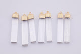 NATURAL Selenite Freeform Stick Pendant Approx. 10x60mm 2 inches long Can Vary