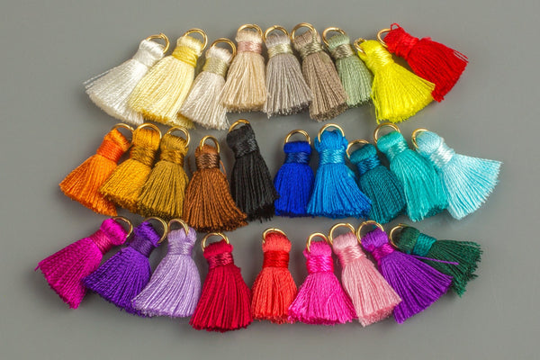 SILK TINY TASSLE Tassels High Quality Extra Thick 4 pcs