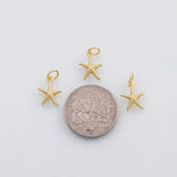 18K Gold PVD Starfish Star Fish charm - Tarnish Resistant