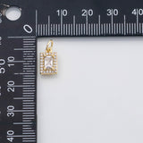 18K Gold PVD Rectangle Crystal charm - Tarnish Resistant