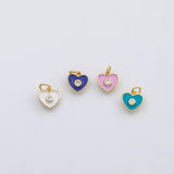 18K Gold pvd Enamel heart charm - Tarnish Resistant